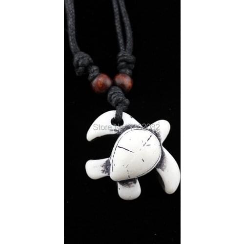Cool men womens jewelry Hawaiian style white sea turtle pendant Surfer turtle Necklace Amulet Gift MN581