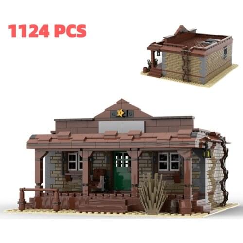 Street View Series West Sheriffs Office Building Block DIY Assembly Educational Model Toys Childrens Birthday Xmas Gifts