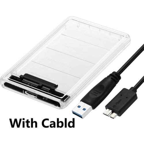 Hard drive external hard disk box transparent case 2.5-inch USB 3.0 to SATA SSD case supports 2TB UASP SATAlll protocol HDD Encl