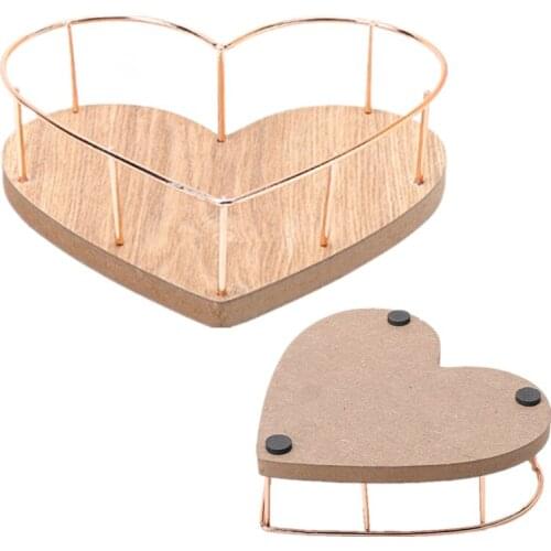 Metal Heart Shaped Cosmetics Jewelry Storage Tray Bedroom Living Room Desktop Storage Pallet Home Decoration