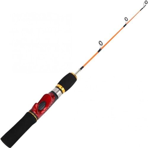 Mini 52cm Ice Fishing Rod Pole Two Sections Three Guide Ring FRP Fiber Material Fly Fishing Accessory