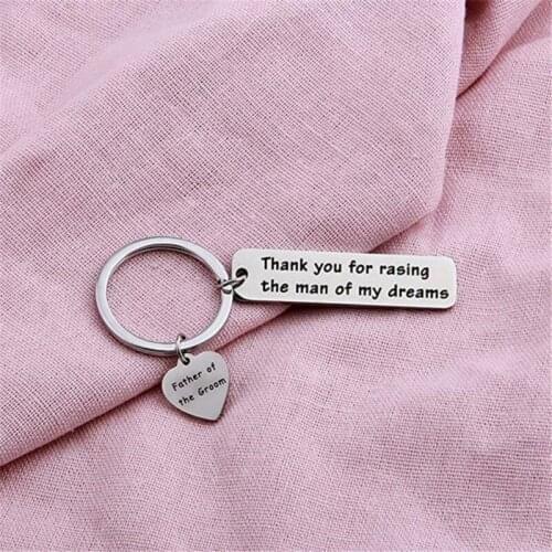 Thank You For Raising The Man Of My Dreams Mother Gift Mother In Law Bride Wedding Titanium Steel Pendant Keychain Key Ring