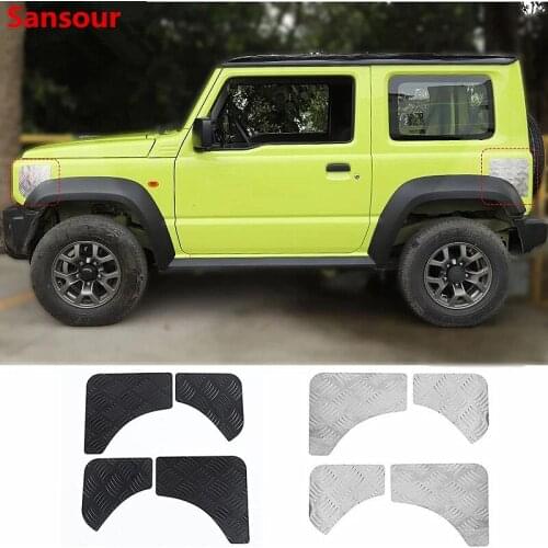 Sansour Styling Mouldings for Jimny JB74 Car Front Rear Leaf Plate Protection Decoration Cover for Suzuki Jimny 2019+ Accessorie