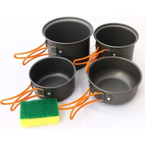 Camping sets pot Pans Bowls Portable Outdoor Camping Hiking Cooking Sets Cookware 2-3 persons