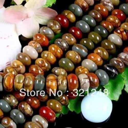 Natural colorful picasso stone 5X8mm hot sale abacus loose beads diy Jewelry elegant accessories findings 15 inch GE1027