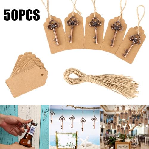 30/50pcs Bottle Opener Keychain Metal Key Wine Beer Bottle Opener Wedding Party Favors Antique Gifts Kitchen Gadgets Accessries