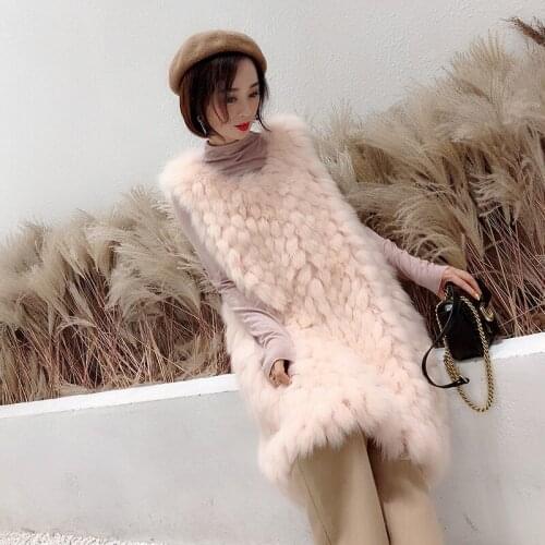 Fox Fur Coat Real Warm Sleeveless Slim Vest Women Clothes Korean Vintage Pink Waistcoat Jacket Chalecos Para Mujer ZL701