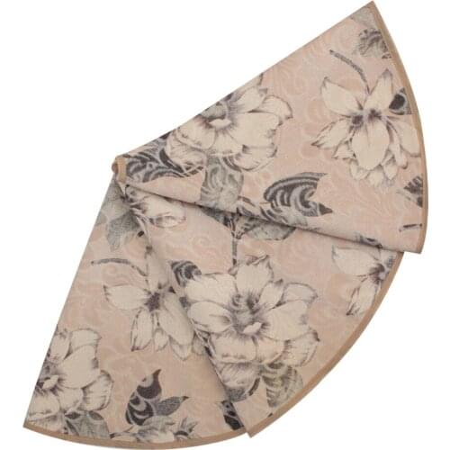 Promotion Heavy Jacquard gold green color decoraction Christmas tree sklirt P4774