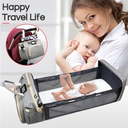Portable crib, diaper bag, travel stroller accessories, pregnant women expecting childbirth, USB bottle cooler bag