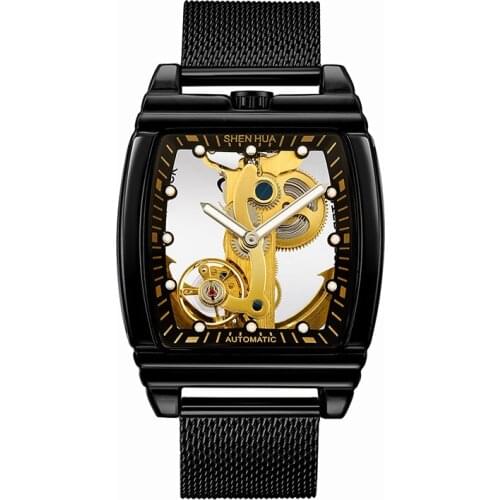 Relogio Masculino Stainless Steel Hollow-out Mechanical Watch Men Wrist Waterproof Luminous Automatic Watches 2021 New Design