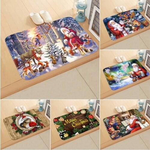 Santa Claus Christmas Mat Outdoor Carpet Merry Christmas Decor for Home Christmas 2020 Ornaments Navidad Xmas Gift New Year