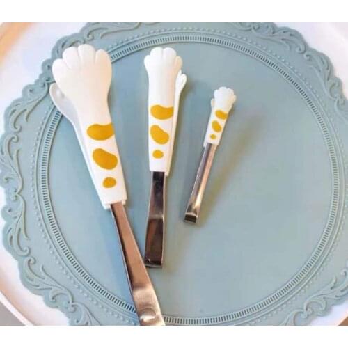 Cute Cat paw BBQ Grilling Tong Salad Serving Food Tong Stainless Steel Metal Kitchen Tongs Barbecue Cooking Locking Tong