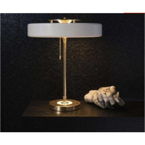 Modern iron table lamp bedroom bedside light living room round French designer table lamp