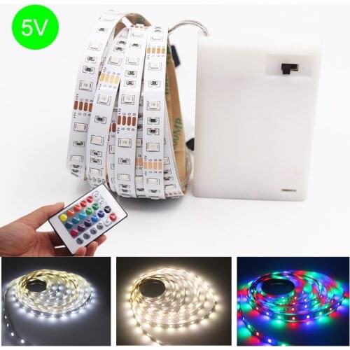 3AA Battery Power Led Strip Light SMD2835 50cm 1M 2M 3M 4M 5M Flexible Lighting Ribbon Tape White/Warm White Strip Backlight