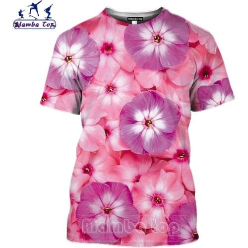 Mamba top 3D Print Flower T Shirt Short Sleeve Mens T-shirts Funny Red Rose Tshirt Women Cherry Tree Tees Street Men Sportswear