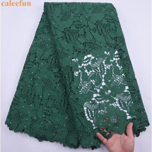 Green African Guipure Cord Lace Fabric 2021 High Quality Lace Water Soluble Nigerian Cord Lace Fabrics For Sewing Y2187