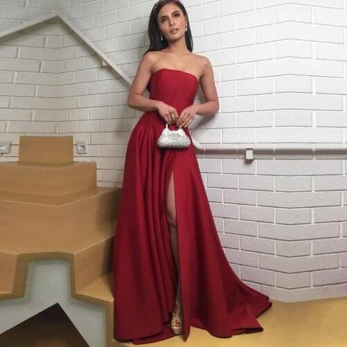 An006 2020 New Fashion Robe De Soiree Evening Dress A-Line Sexy High Slit Girls Elegant Party Gown Sexy Split Backless Dress