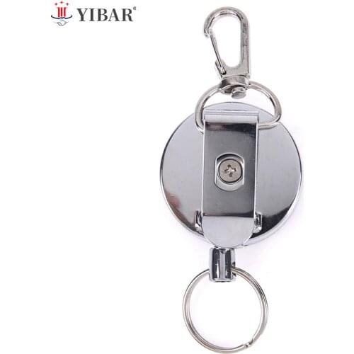 1PCS Sporty Retractable Alarm keychainResilience Steel Wire Rope Elastic Keychain