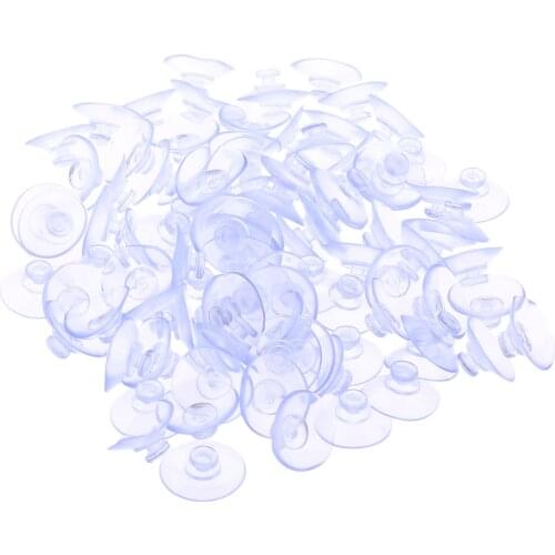 100Pcs 20mm Clear Sucker Suction Cups Mushroom Sucker Pads Hook Hanger For Window Kitchen Bathroom Doll Toy Fridge Car Glass