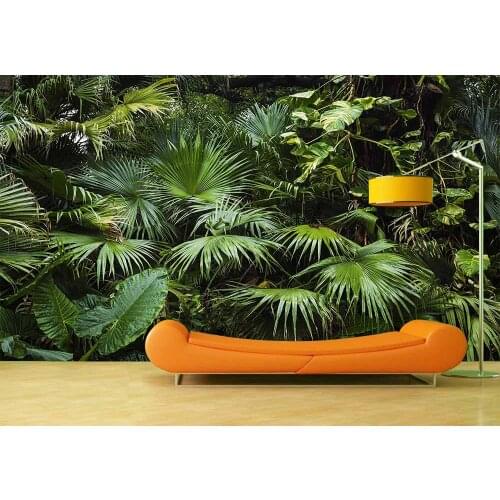 Custom 3D Photo Wallpaper Sticker Tropical Leaf Wall Decal Vinyl Wall Stickers Wall Decorations Living Room Poster Mural