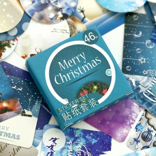 46 Pcs/Set Merry Christmas series Paper Sticker Decoration DIY Handmade Arts Craft Sticker Christmas gift