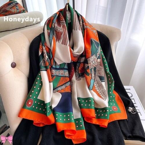 Send Free Scarf Buckle Designer Classic Cashew Print Silk Scarf High-end Temperament Scarfs Womens Bandana Winter Warm Shawl