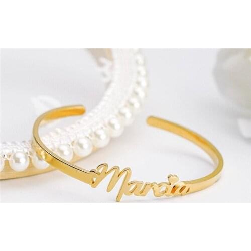 Personalized Engraved Custom Name Stainless Steel Bracelet Jewelry Name Words Letters Custom Bracelet & Bangle For Women men