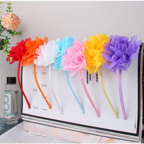 Candygirl Summer Girls Flower Hair Hoop Cute Child Chrysanthemum Hairband Lovely Headband For Party Hair Accessories Ornament