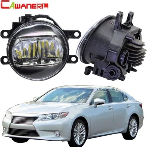 Cawanerl Car Fog Light Right + Left 4000LM LED Daytime Running Light DRL White 12V For Lexus ES300h ES350 2013 2014