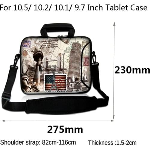 For Chuwi Pro Huawei Honor Mediapad iPad 2 3 4 Sleeve Case Cover 10.2" 10.1" 10" 10.5" 9.7" 10.4" Tablet Bags Messenger Handbags