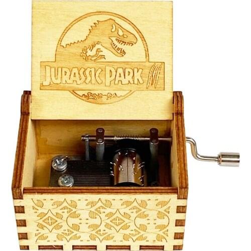 Wooden carved music box Dinosaurs park Christmas gift (daughter/son) Halloween gift Music box