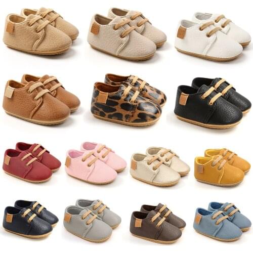 Animal Cartoon Baby Retro Leather Rubber Shoes Toddler Baby Girls First Walkers Multicolor Rubber Soles Anti-Slip Baby Shoes