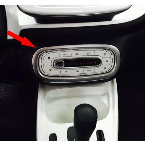For Benz Smart Fortwo 2014 2015 2016 2017 ABS pearl Chrome Air-condition Switch Around Cover Trim