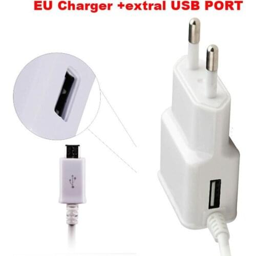 EU US Dual USB 2A Micro Phone Charger Adapter+TYPE C Data Cable For Galaxy S5 S7 S6 edge S10 S9 S8 Plus Note8 Note 9 7 A8S A6S