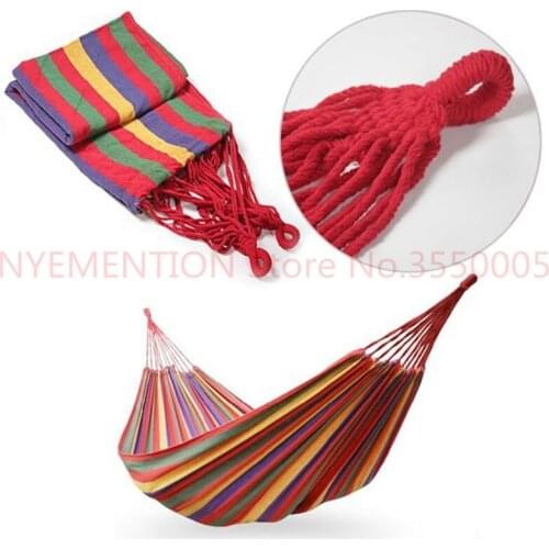 Hammock Outdoor Hammock Garden Sports Home Travel Camping Swing Canvas Stripe Hang Bed Hammock Red, Blue 280 x 80cm 20pcs