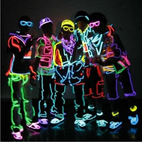 Jiguoor 20M EL Led Flexible Soft Tube Wire Neon Glow Car Rope Strip Light Xmas Decor AC 12V Christmas Home Decoration