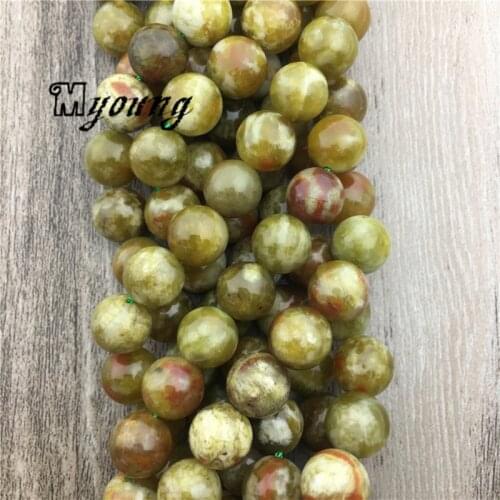 Smooth Round Green Dragon Blood Jaspers Stone Beads, Natural Blood Strand Beads, High Quality Jewelry Making Beads, MY1575
