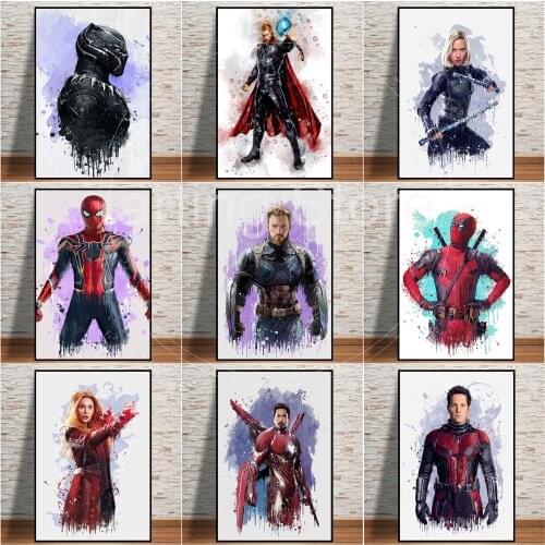 Avengers Infinity War Watercolour Superhero Canvas Painting On Wall Art Posters And Prints Iron Man Marvel Decorative Pictures
