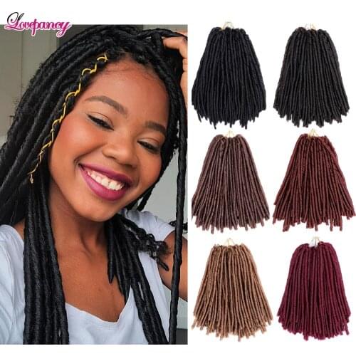Lovepancy Synthetic Braiding Hair Soft Faux Locs Crochet Braids Dreadlocks Ombre Bug Colored Crochet Hair Extensions For Woman