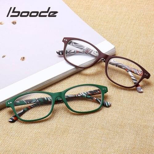 Iboode Fashion Reading Glasses Men Ultra Light HD Resin Computer Reading Glasses Women Far Sight Diopter +1.0 1.5 2 2.5 3.0 3.5