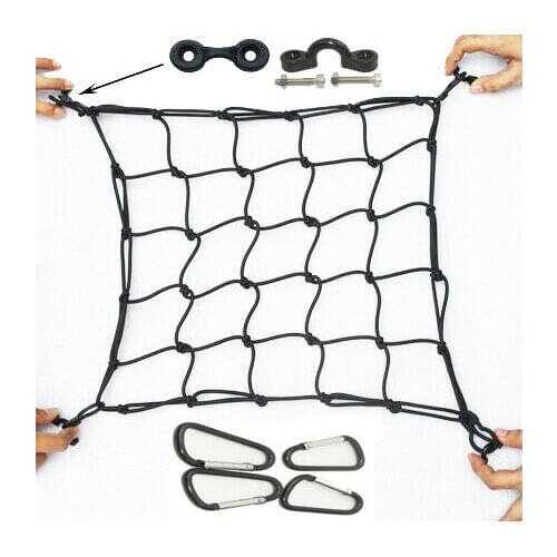 Deck Cargo Bungee Net - Elastic Mesh & Lashing Hooks for Canoe Marine Boat Kayak