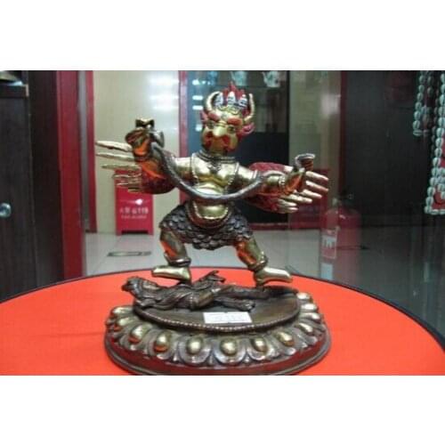 Song voge gem S0079 Tibet Buddhism 100% Pure Bronze Copper 24K Gild Garuda Bird God Buddha statue
