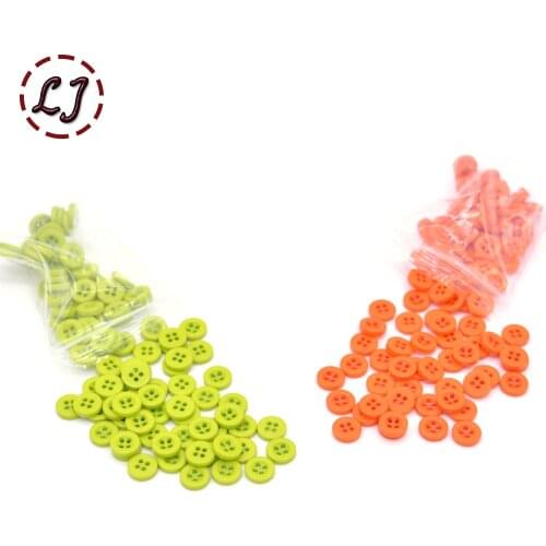100pcs/lot Resin Sewing Button Round Four Holes 11.5mm( 0.45in) Dia accessory scrapbooking for child cloth Candy color