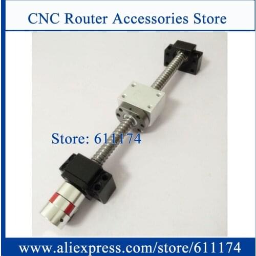 SFU2005 ball screw Total Length L-500mm + METAL DEFLECTOR nut + Nut support + BK15 BF15 + flexible Coupling