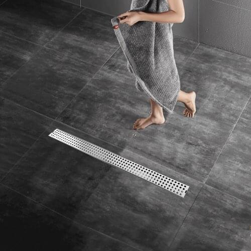 Shower Drain 304 Stainless Steel Shower Floor Drain Long Linear Drainage Channel Drain for Home and Hotel Bathroom Balcony Floor
