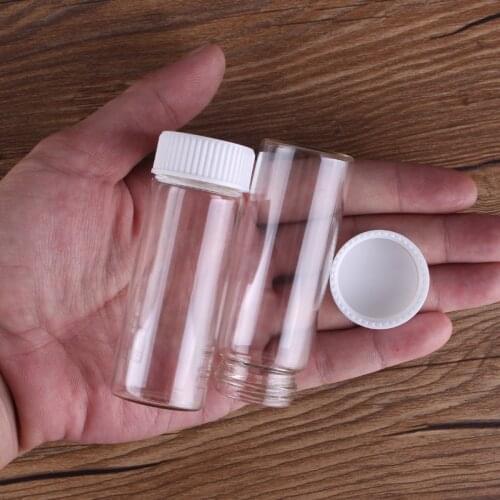 5pcs 40ml 30*80mm Glass Bottles with White Plastic Caps Glass Jars Potion bottles Glass Vials Spice Jars For Wedding Favors