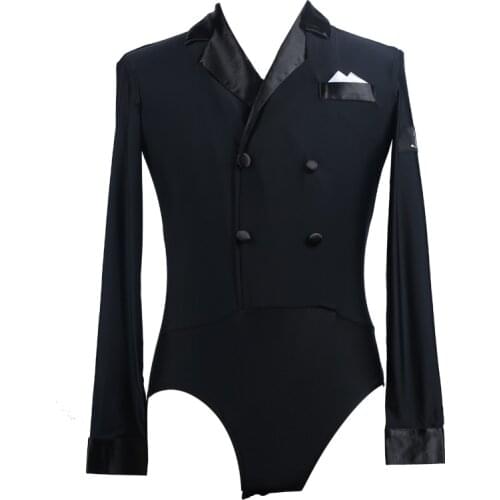 Customized Men Performance Latin Dance Dress Wear Lat Dance Bodysuit Men Long Sleeves Tops Clothing Vestido Danca Adulto DWY445