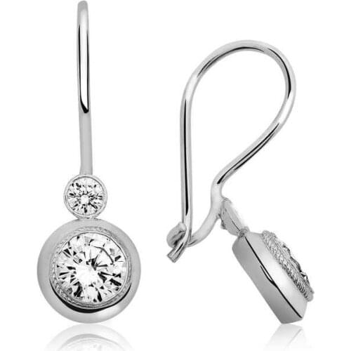 Tevuli 925 Sterling Silver Dangle Solitaire Earrings