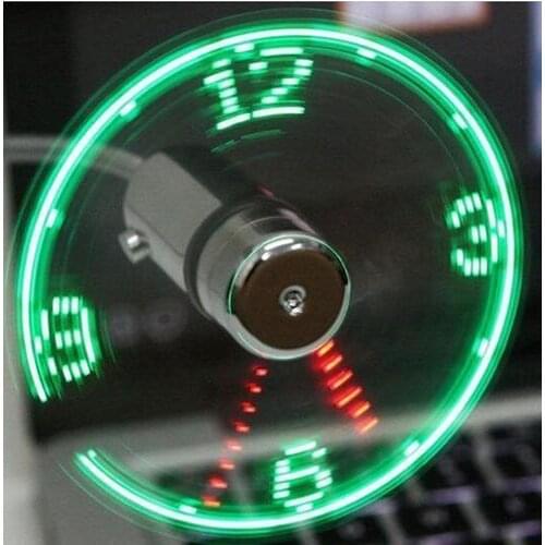 USB Fans Mini Time And Temperature Display Creative Gft With LED Light New Cool Gadgets Products For Laptop PC Dropship