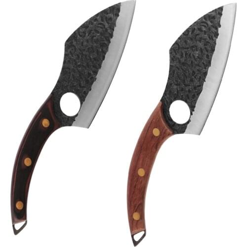 Xyj 6''Inch Stainless Steel Hammer Chef Knife Butcher Meat Boning Knife with Solid Wood Handle Kitchen Cutting Cooking Tools